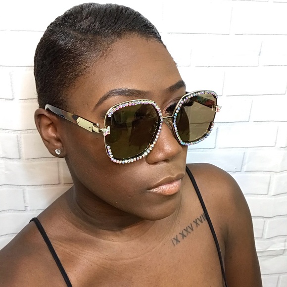 Brown bling shades with rhinestones - Picture 2 of 6